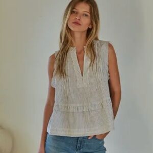 NWT By Together Striped Sleeveless Peplum Top Medium